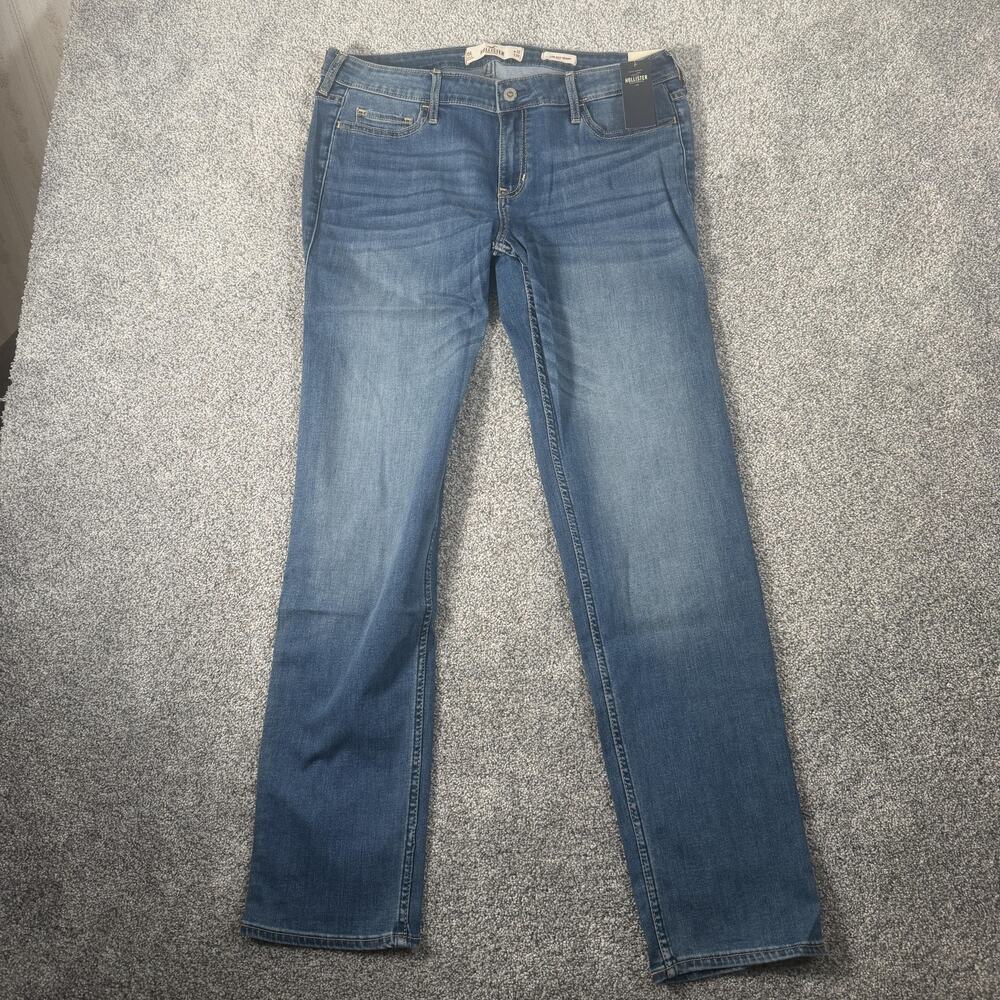 Hollister Jeans Women 15L 32x33 Blue Low Rise Skinny Slim Straight Denim Classic
